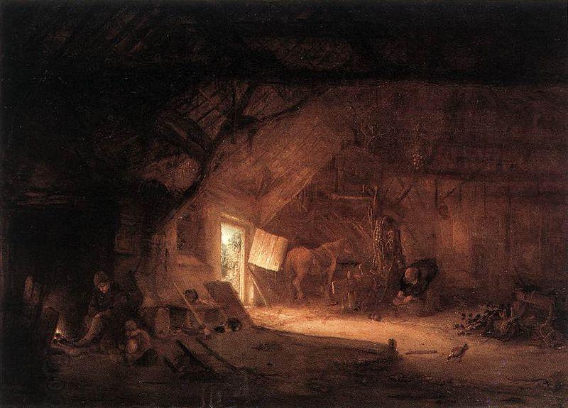 Isaac van Ostade Farmhouse Interior oil painting picture